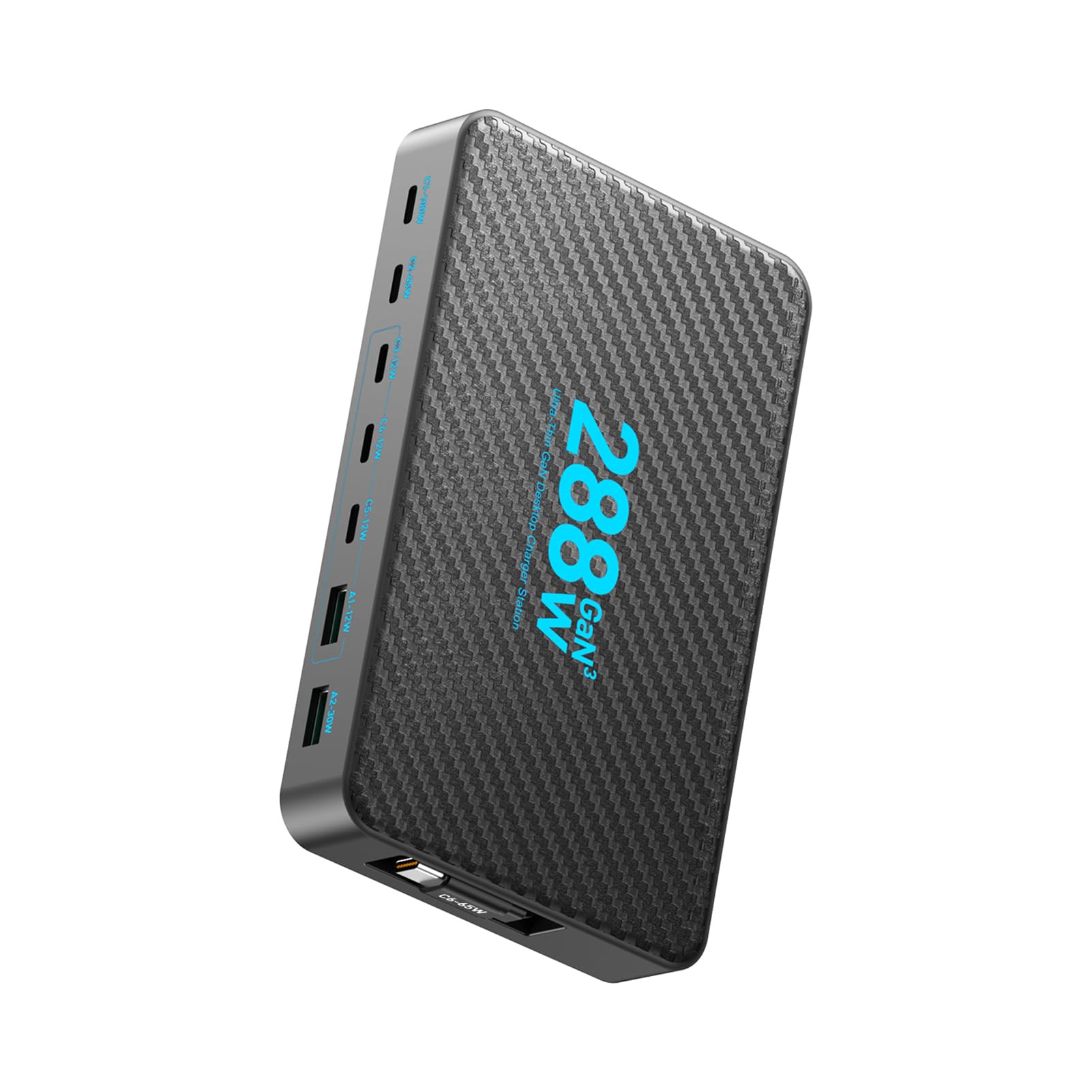 Domary Chargeur de Bureau GaN 288 W, Station de Charge Rapide à 8 Ports