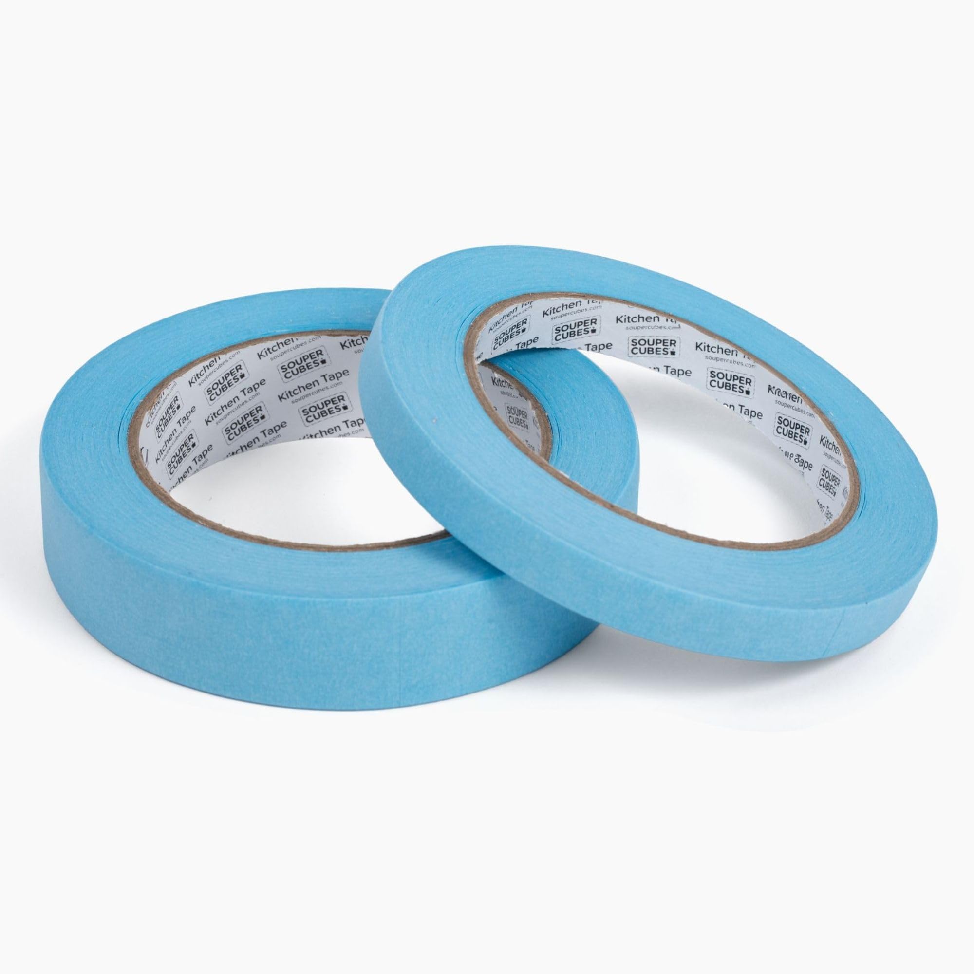 Souper Cubes Kitchen Label Tape 2 Rolls - 0.45" x 50 Yards Narrow Roll 0.95" x 50 Yards Standard Roll Kitchen Freezer Tape