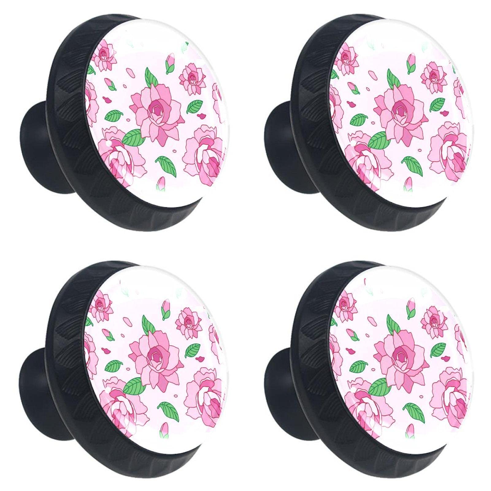 Poignées de porte de placard camélia rose pour remplacer boutons meubles cassés