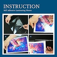 Vista 7 de Self Adhesive Laminating Sheets 12.3x17.1 inch, 20 Pack, 4mil Thickness, No-Machine Needed, QuickPeel, Instashield, Stick&GO