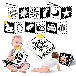 Baobrava High Contrast Baby Toys, Black and White Newborn Toys for Brain Development, Soft Baby Books, Infant Sensory 0-6-12 Months, Tummy Time Toy, Visual Stimulation Montessori Gift