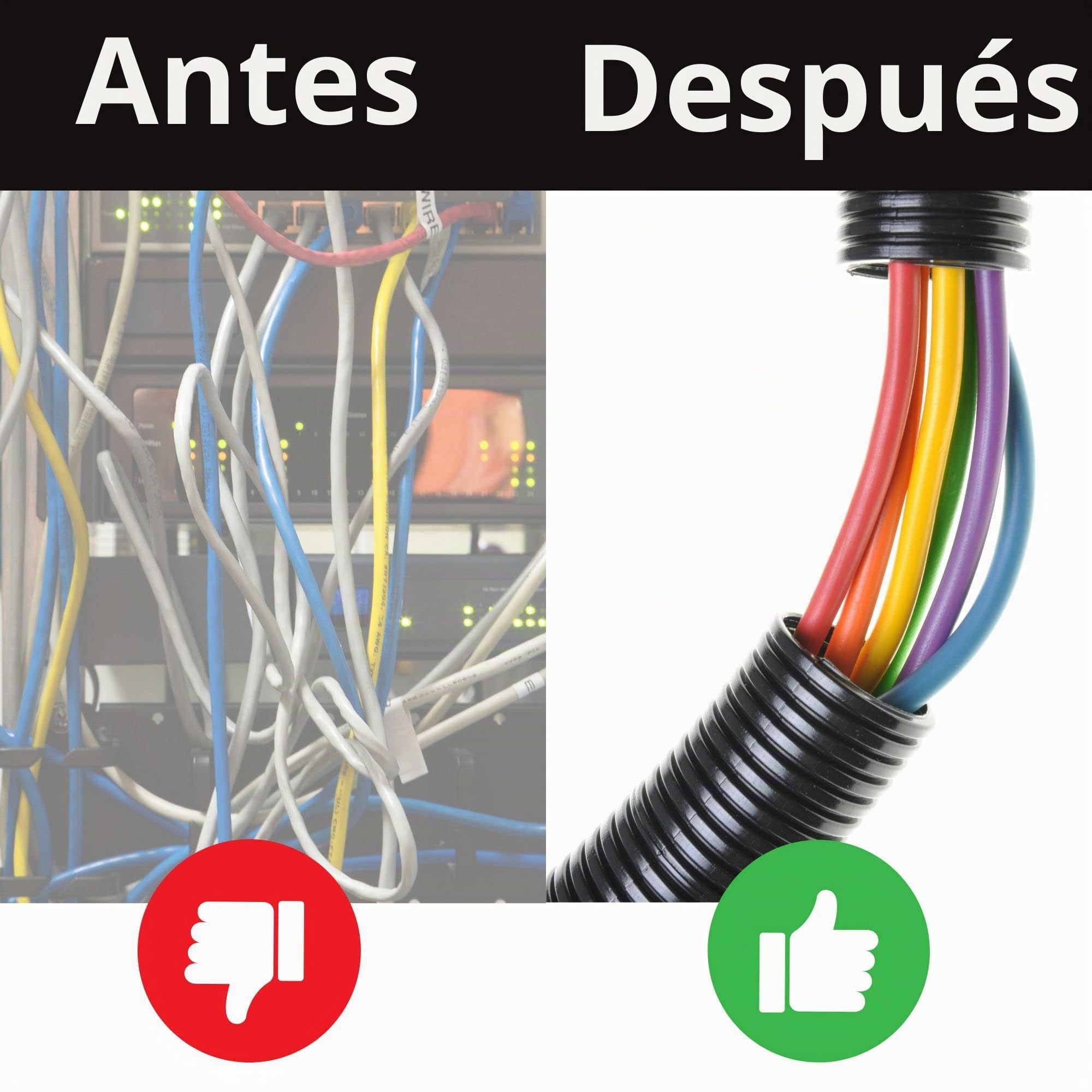 Kalitec - Tubo Corrugado Ranurado NW 4,5 I (10 m), Manguera Abierta, Protector de Martas, Vacío, Protección de Cable AD 7,1 mm, ID 5,0 mm