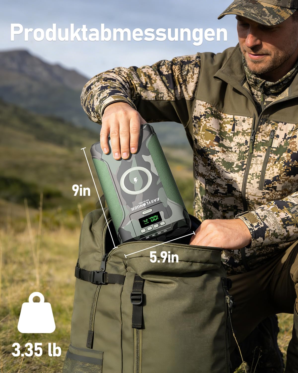 EASYLONGER ES720 Pro Batterie pour CPAP, Alimentation CPAP 276Wh pour Camping Batterie de Secours CPAP pour ResMed AirSense 11/10, AirCurve 11/10, AirMini, BMC M1 Mini, Sefam EcoStar, DreamStation