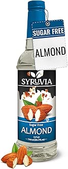 Syruvia Sugar Free Coffee Syrup, Almond Flavored Syrup for Drinks, Lattes, and Desserts – 25.4 fl oz