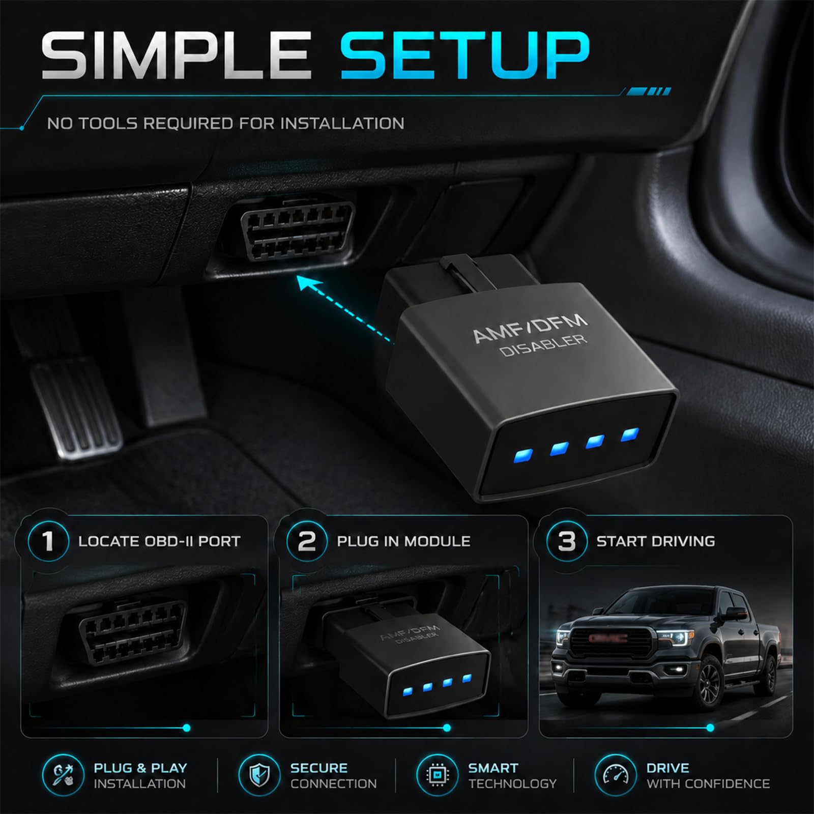 AFM DFM-Deabler, aktives Kraftstoffmanagement, löschen, kompatibel mit GM Chevy GMC Sierra GMC Yukon Cadillac Escalade usw., V6 V8 (4,3 l, 5,3 l, 6,0 l, 6,2 l) (AFM/DFM-1)