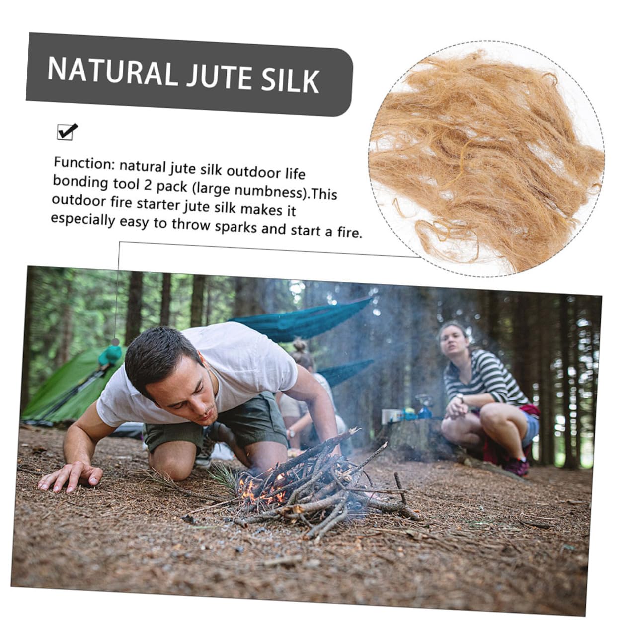 12piezas Herramientas De Encendido Profesional De Jute para Camping Accesorios De Convenientes para Barbacoa y Cocina Al Aire