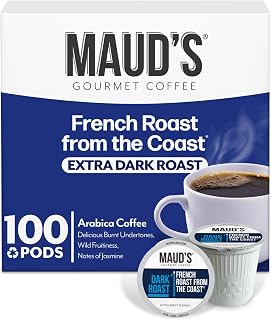 French Roast Coffee Pods, 100 ct, Dark Roast Coffee in Recyclable Single Serve Pods – 100% Arabica Coffee, Compatible with Keurig K Cups Maker
