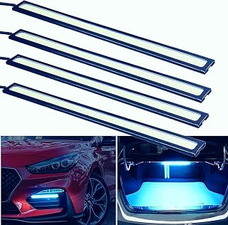 Flexible Rubber Soft DRL Lights Daytime Running Lights Strip 12V 6000K Icyblue for Trailer Pickup Vehicle 17cm Pack of 4