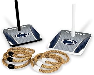 Wild Sports Solid Wood College Quoits Set with Direct Print HD Team Graphics – Tailgate Ring Toss Game – Great Gift for Any NCAA Fan! Ring Toss Outdoor Games for The Beach