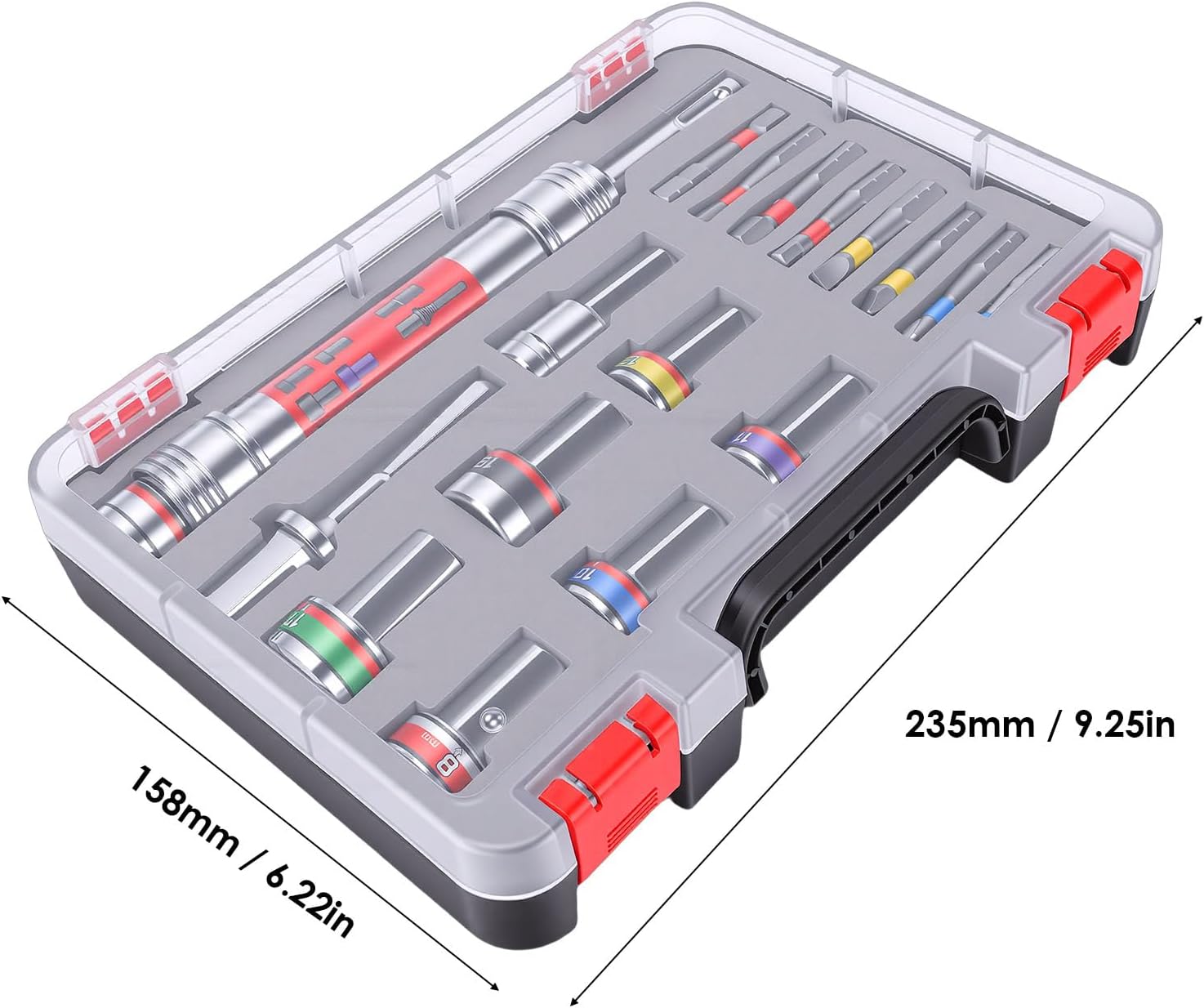 Luocute Socket Bit Extension Set Adapter Kit, Socket Connector Bar 8-19MM Alloy Steel for Electric Drill Wrench with Hex Rod for Home Furniture Repair, Extension Bar Set