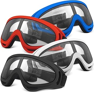 POKONBOY 4 Pack Protective Goggles Safety Glasses Eyewear Compatible with Nerf Guns for Kids Teens Game Battle (4 Colors)