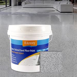 Epoxy Colored Sand Floor Paint for Concrete, Self-Leveling Epoxy Coating, High-Gloss Marble Effect Finish for Garages, Basements, Workshops & Interior Floors (Cambrian Rock Gray, 634.93 oz)