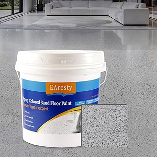 Epoxy Colored Sand Floor Paint, Epoxy Floor Paint For Concrete, High-Gloss Self-Leveling Epoxy Coating, Wear-Resistant & Non-Slip Marble Effect Finish, for Interior & Exterior Surfaces (Cambrian Rock Gray,176.36 oz)