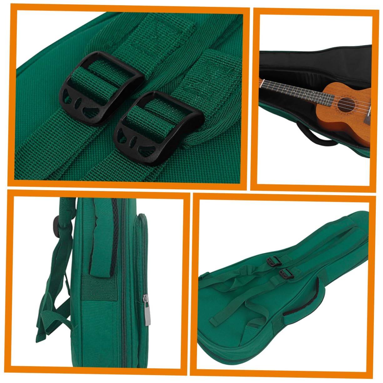 Sac de Transport Ukulélé Oxford avec Poche Latérale Transparente et Protection Rembourrée Sac de Rangement Étanche pour Instrument de Musique