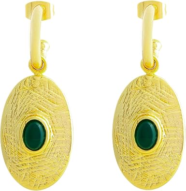 SHIYANG Natural Agate Stone Bless Tag Drop Earrings & Necklance for Women,vintage earrings,Valentines Day gift