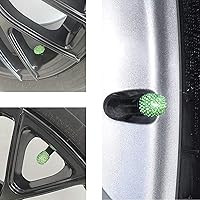 Vista 45 de Tapas de vástago de válvula de neumático de automóvil, 4 tapas universales para válvulas de aire de neumáticos, tapas de válvulas de neumáticos