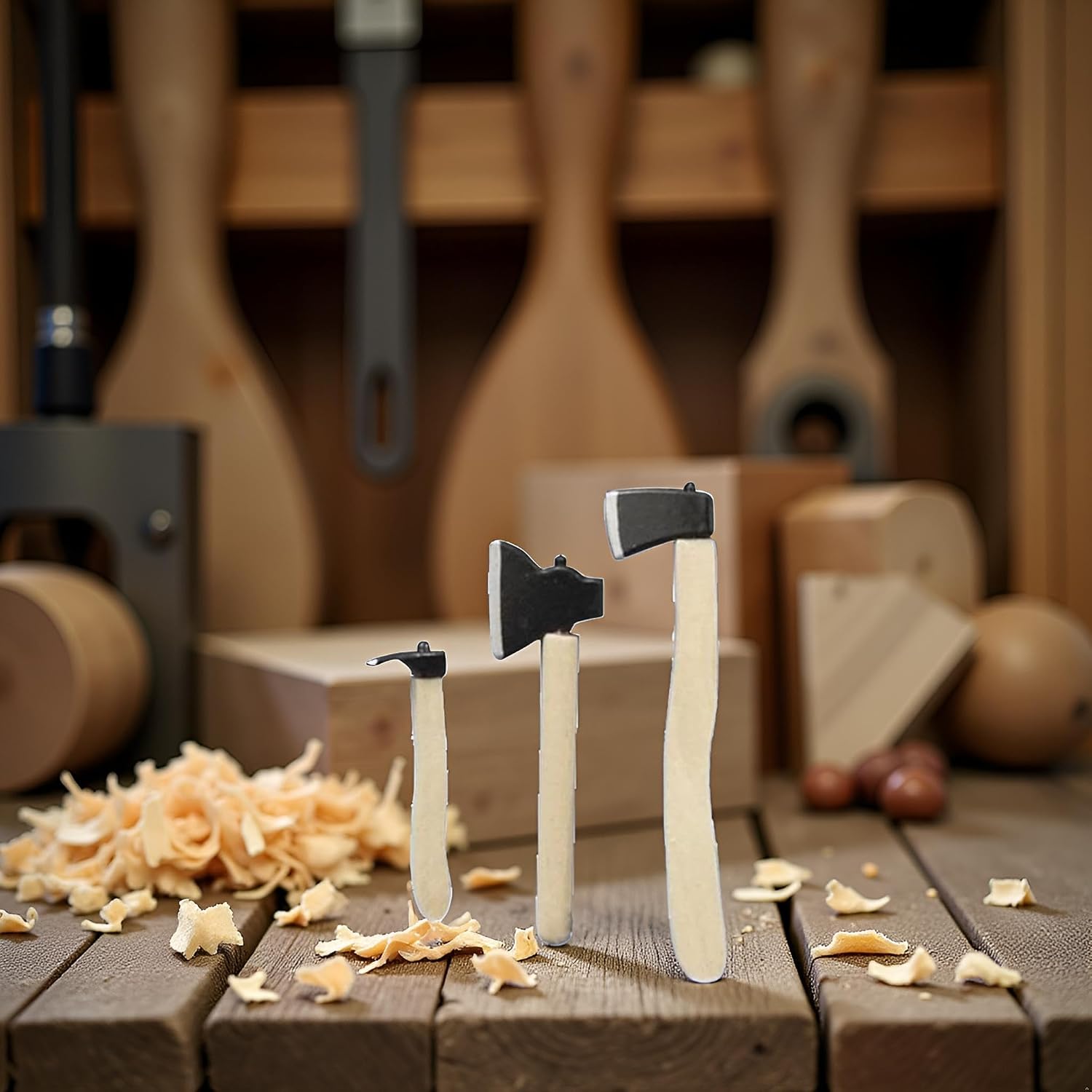 3Pcs 1/12 Miniature Axe Dollhouse Decoration Accessories Best Gift or Vintage Office Desk Decoration(ZS177) image 2