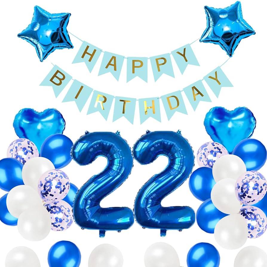 Amazon | 22歳誕生日 バルーン 風船 飾り付け セット ブルー
