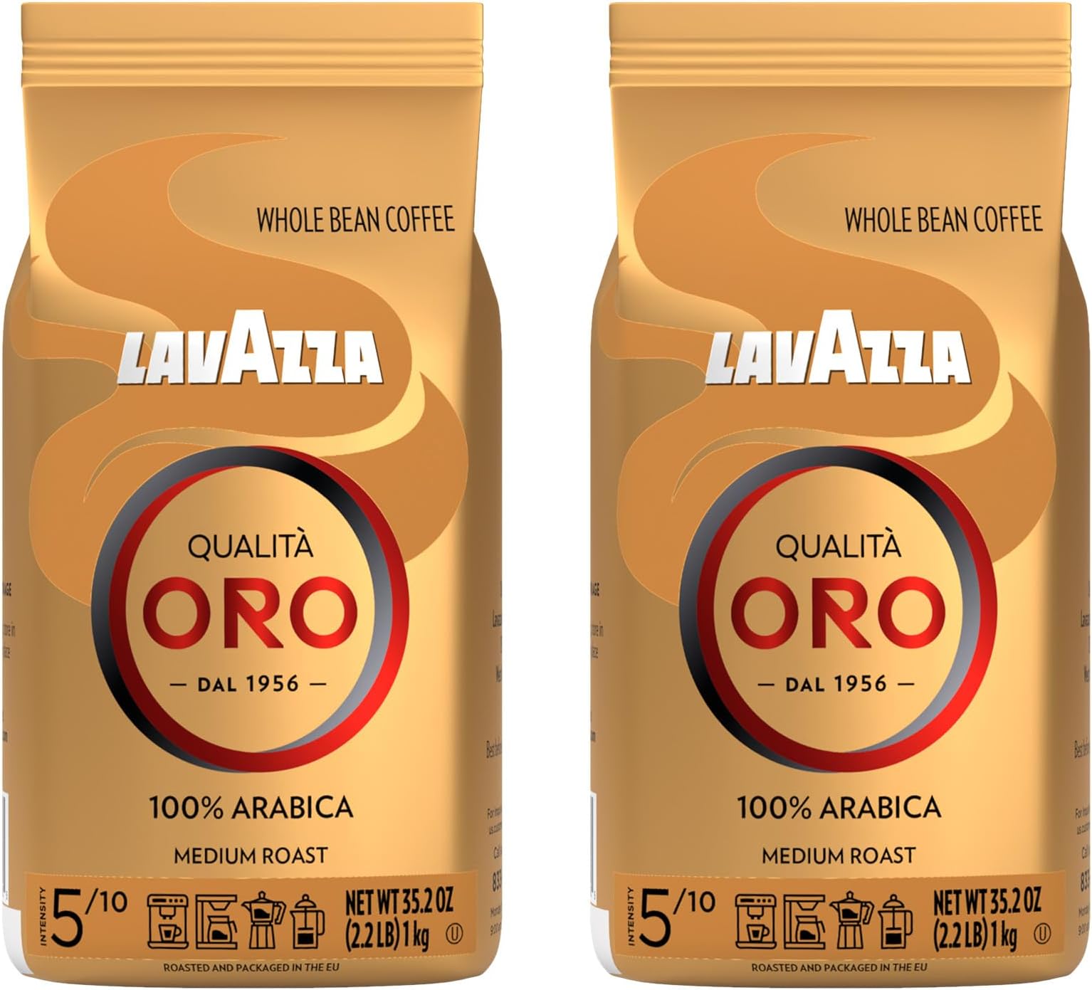 Qualita Oro Italian Coffee Whole Beans 2lb Pack Of 2