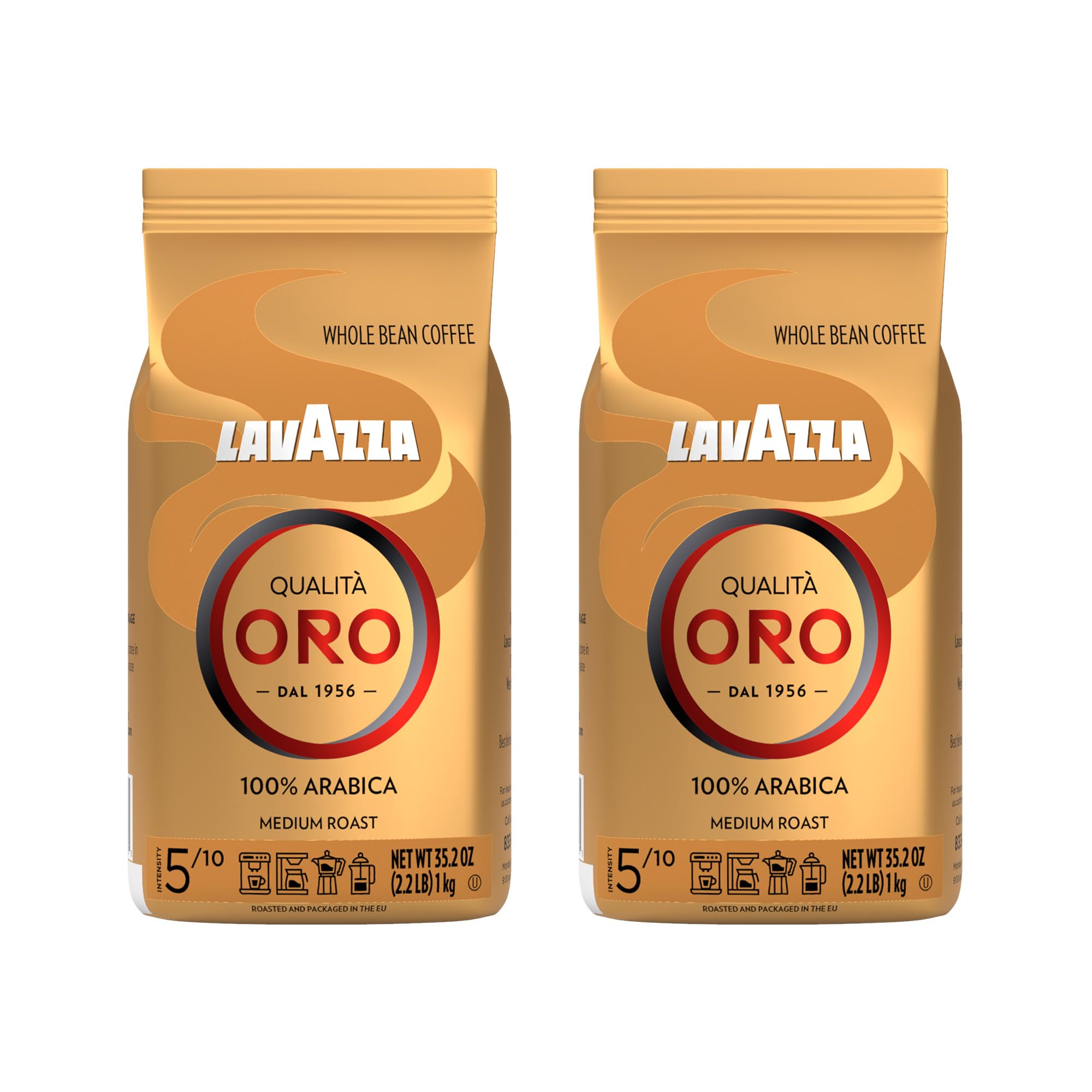 Lavazza Qualita Oro Italian Coffee Whole Beans 2lb Pack Of 2