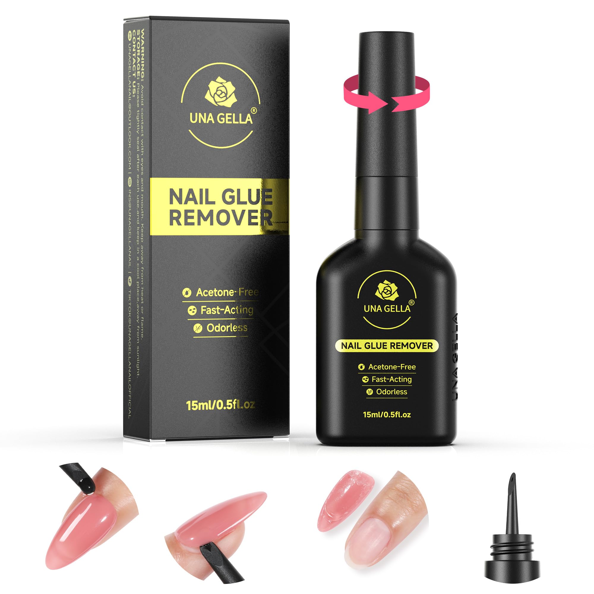 Una Gella zmywacz do kleju do paznokci 15 ml × 1