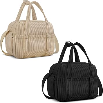 KUBYA Stylish Corduroy Lunch Bag Lunch Box for Women Men
