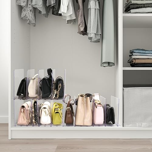 Miniatura 8 de Estante divisor de almacenamiento de bolsas de armario transparente, organizadores de bolsas para armario, organizador de almacenamiento de bolsos