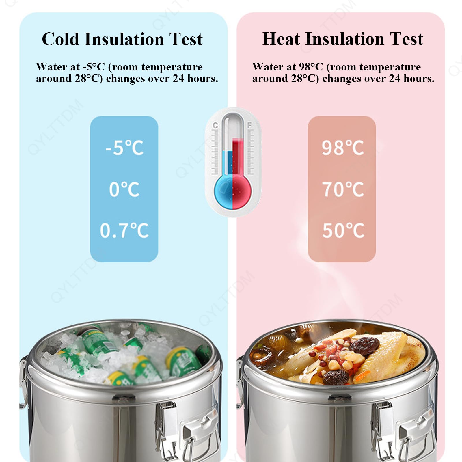 Termo Comercial de Acero Inoxidable para Catering, dispensador de Bebidas isotérmico con Grifo, Recipiente para Bebidas Calientes como Agua, gachas y Sopa.