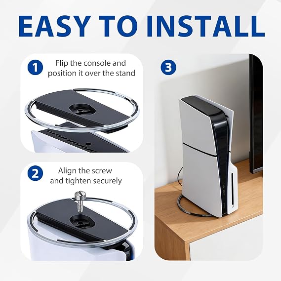 Vertical Stand with Screw Compatible with PS5 Disc & Digital Edition, Black