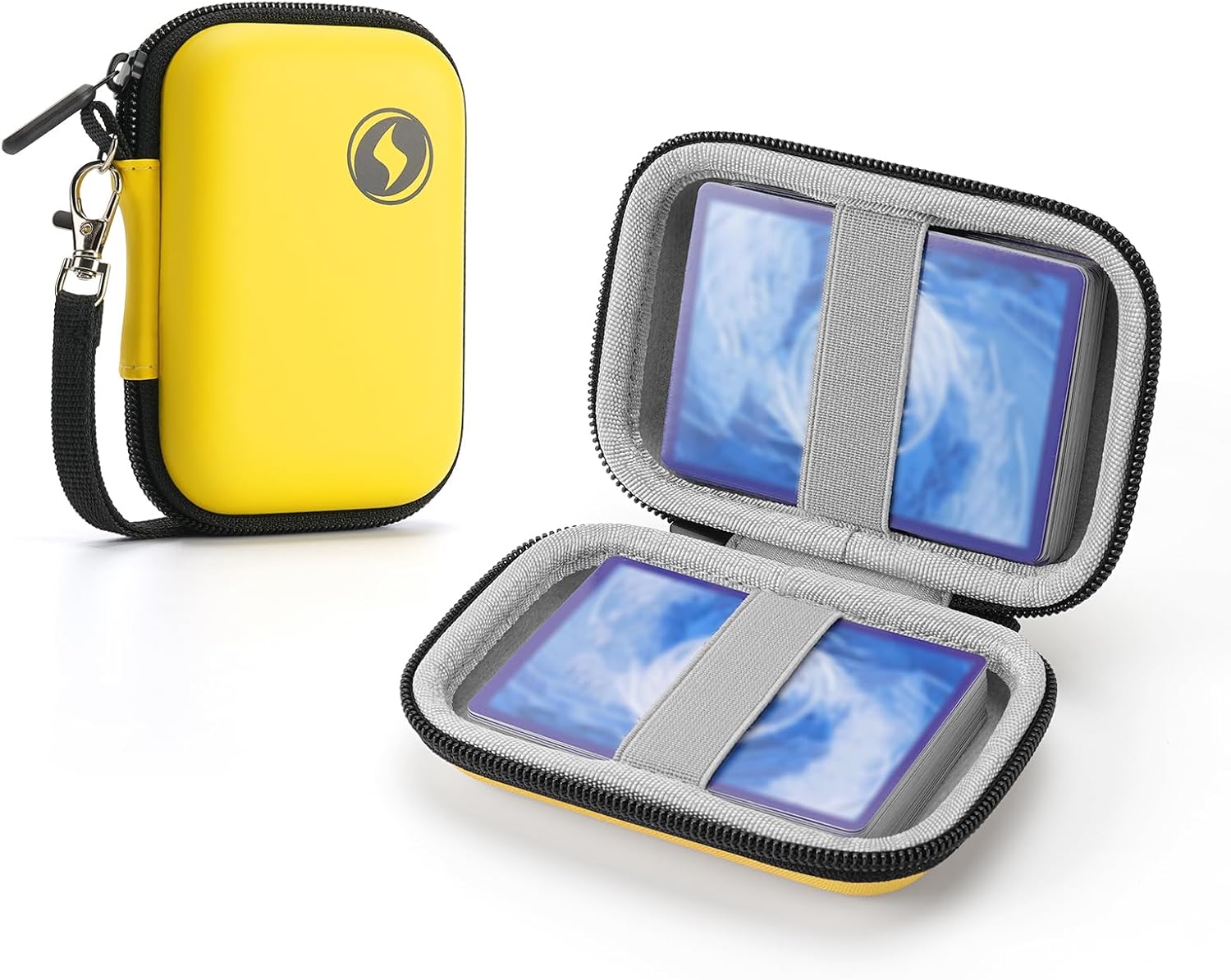 Card Case Binder for PM PTCG Magic MTG/UNO Trading Cards, Card Box Holds Up to 1 Decks,Competitive PK Gaming Specialized Card Box (yellow)