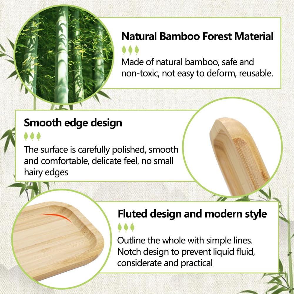 Vassoio In Bambù Rettangolare 30x13cm - Per Cucina, Sottobicchieri, Organizzazione - Foto 4