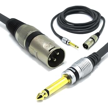 XLR Male to 6.3 mm Mono Jack Cable 1.5 m Microphone Cable 3-Pin to 6.3 TS Jack Plug Adapter