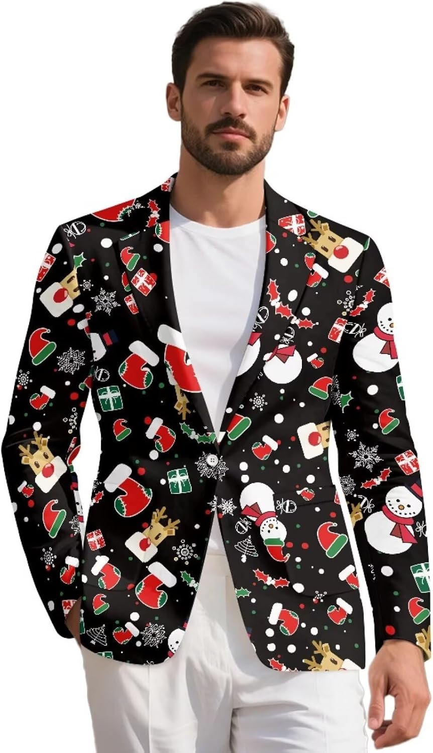 Men's Casual Blazer Sport Coats Lightweight One Button Suit Jacket for Travel Business S-5XL