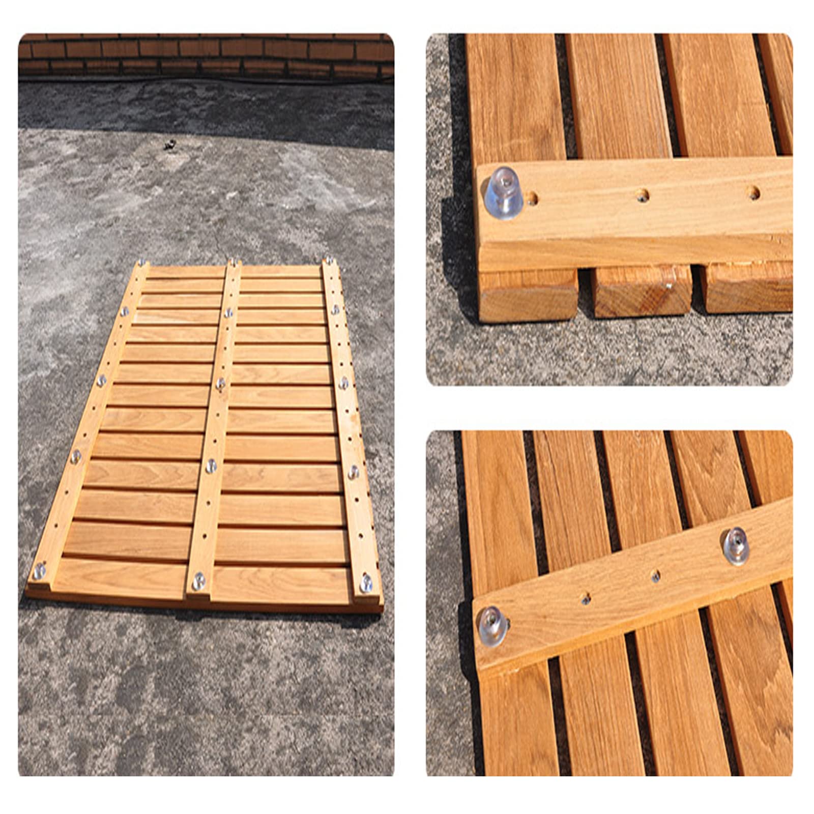Tappeto Bagno e Cucina,Pedana Doccia in Legno,Pedana Doccia Tappeto Sauna,Tappeto Doccia Naturale,Pedana in Legno Multiuso,per Doccia e Vasca,Cucina e Corridoio (90x50cm/35x20in)