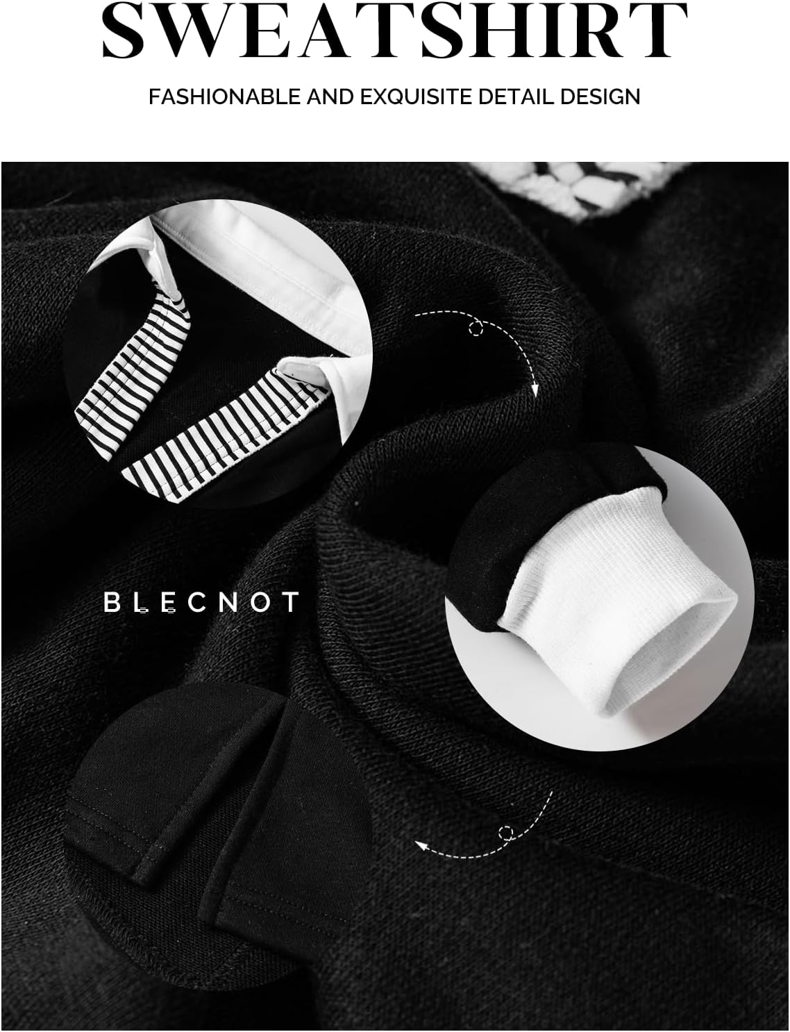 BLENCOT Women Oversized Sweatshirts Color Block Long Sleeve Loose V Neck Fall Outfits 2024 Fashion Slit Pullover - Image 6