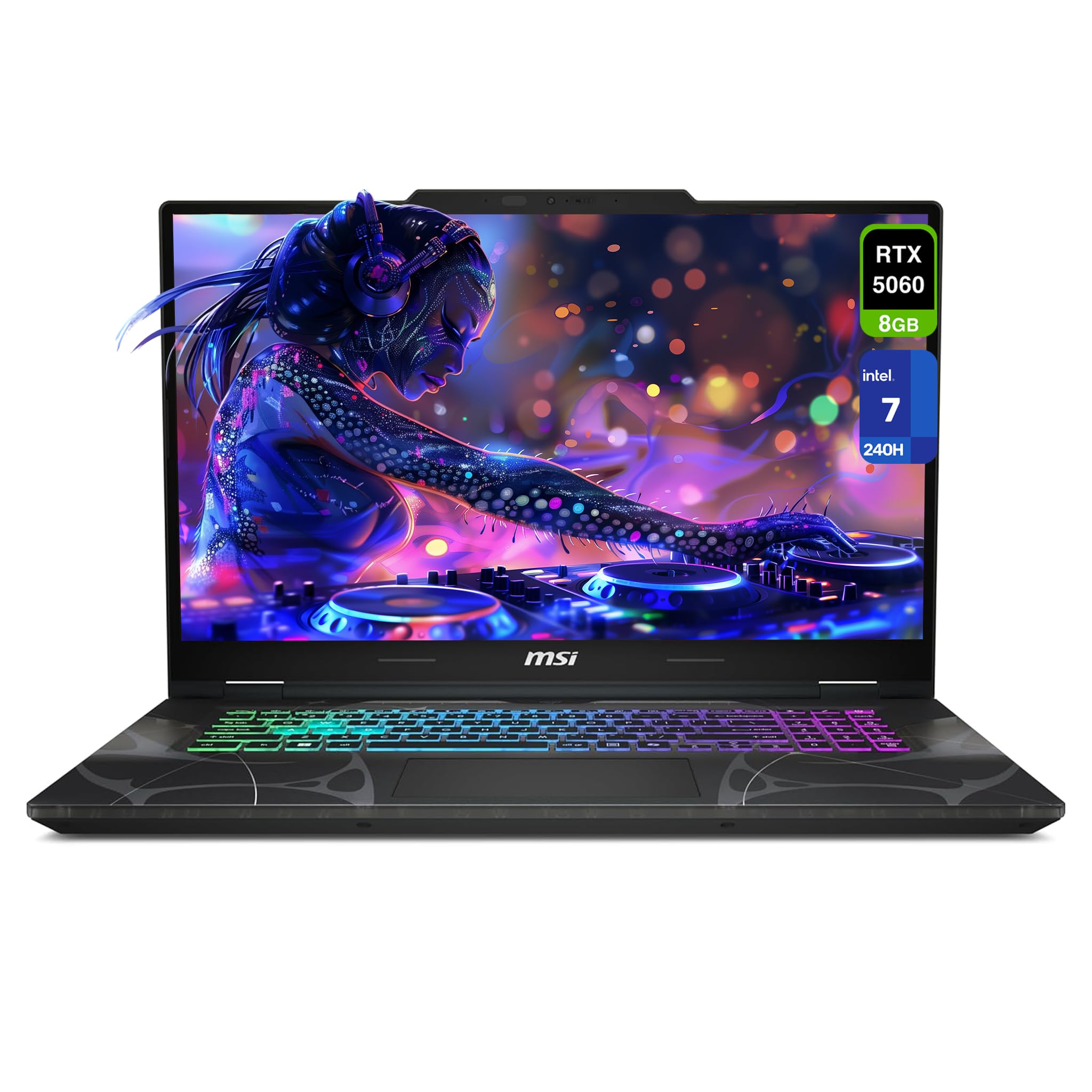msi Cyborg 17 Gaming Laptop, Intel 7-240H, 32 GB DDR5 RAM, 1 TB PCIe SSD, 17.3" FHD (1920x1080) 144Hz Display, Nvidia G-Force RTX 5060, 4-Zone RGB