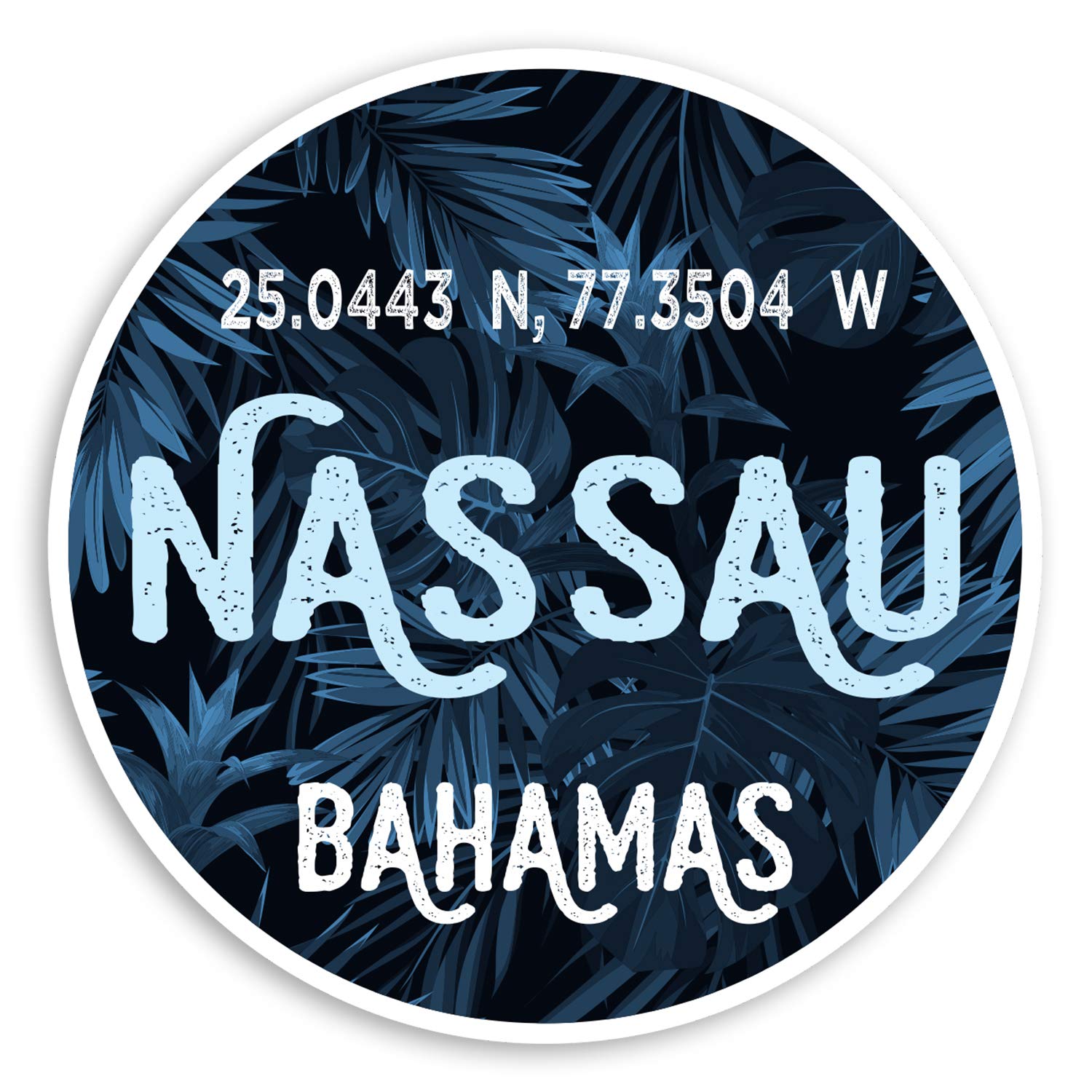 Destination Vinyl Ltd Multi 2 X 10Cm Blue Nassau Vinyl Stickers - Bahamas Travel Surf Luggage Sticker #30814 (10Cm Wide)
