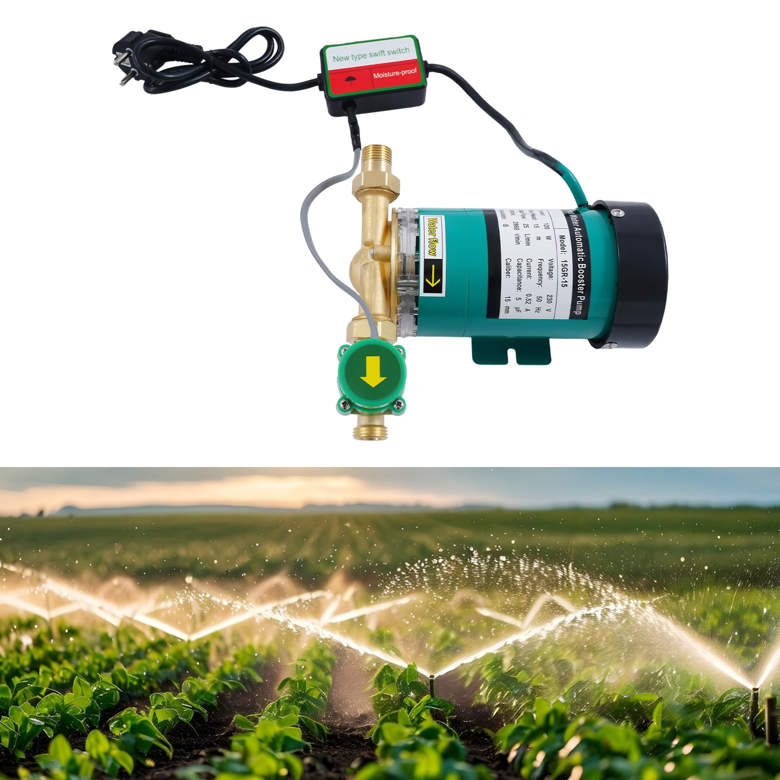 Pompe de surpression 120 W Pompe automatique à pression 2850 tr/min Débit max. 25 l/min Pompe de jardin auto-amorçante Pompe à eau centrifuge pour garages, piscines et jardins