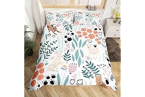 Erosebridal Kawaii Dog Duvet Cover,Adorable Puppy Dog Bedding Set Full