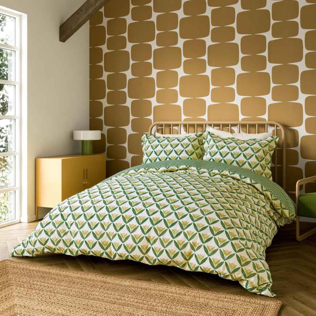 Scion Tulip Trellis Double Duvet Cover SET, Lemon