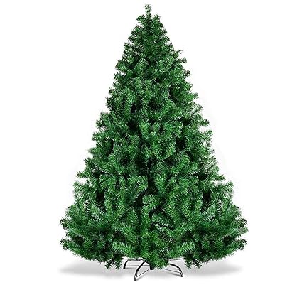 Urban Festivities 7 Ft Pine Christmas Tree with Metal Stand Ideal for Outdoor & Indoor Christmas Decorations (7 Feet)