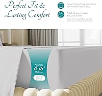 Vista 73 de Carressa Linen Sábana bajera ajustable 100% algodón tamaño King – Sábana bajera de 800 hilos King de algodón, lujosamente suave, refrescante