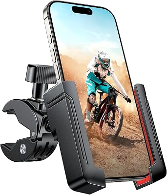 miracase Bike Phone Holder, [Support Video Recording] Motorcycle Phone Mount, [Quick Lock] Bicycle Phone Mount Handlebar Cell Phone Clamp for Scooter, Friendly Compatible with iPhone Samsung