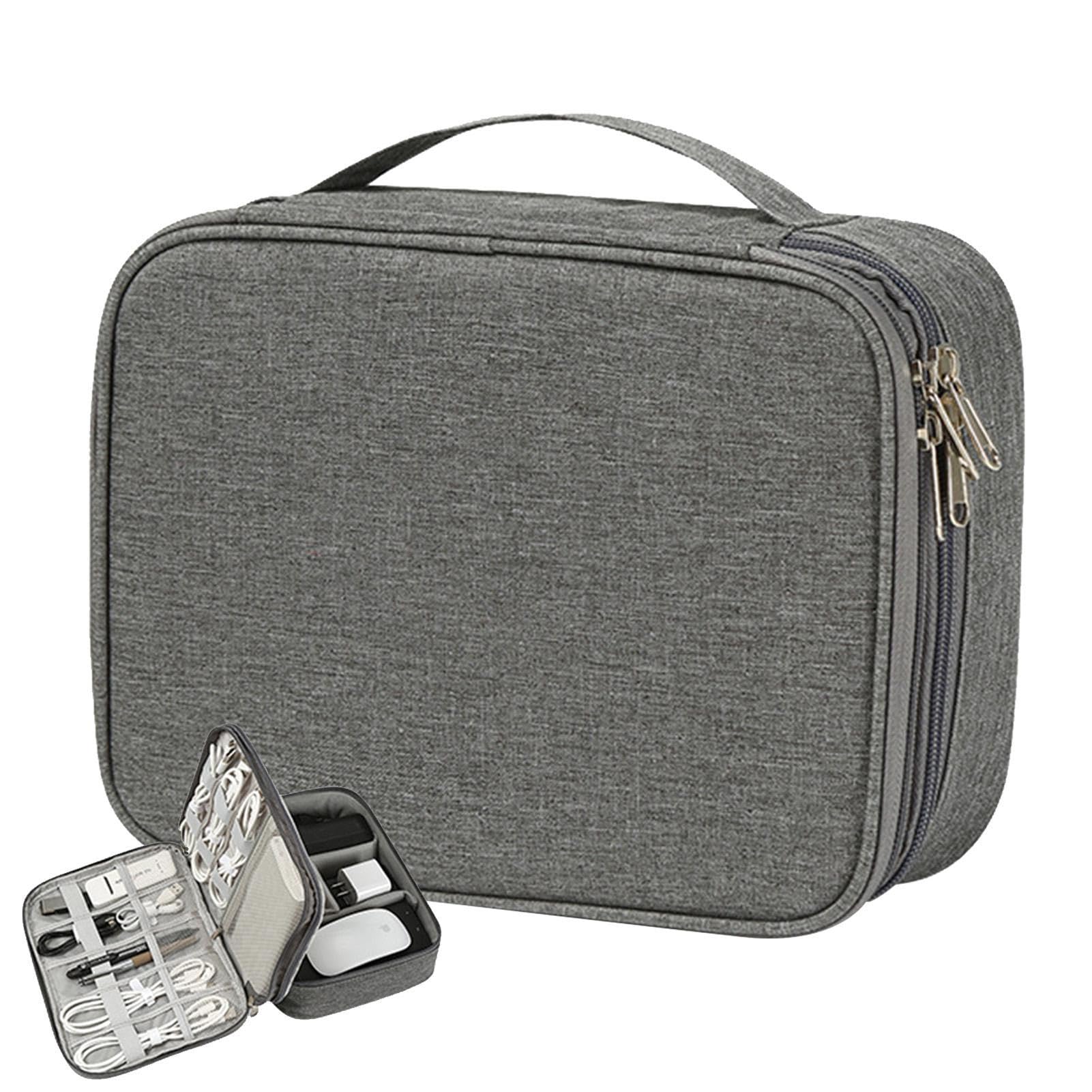 Bolsa organizadora de cables de 3 capas, bolsa organizadora de cables para viajes, bolsa de almacenamiento de cables esenciales para cámara, ratón, discos duros, tapones para los oídos,