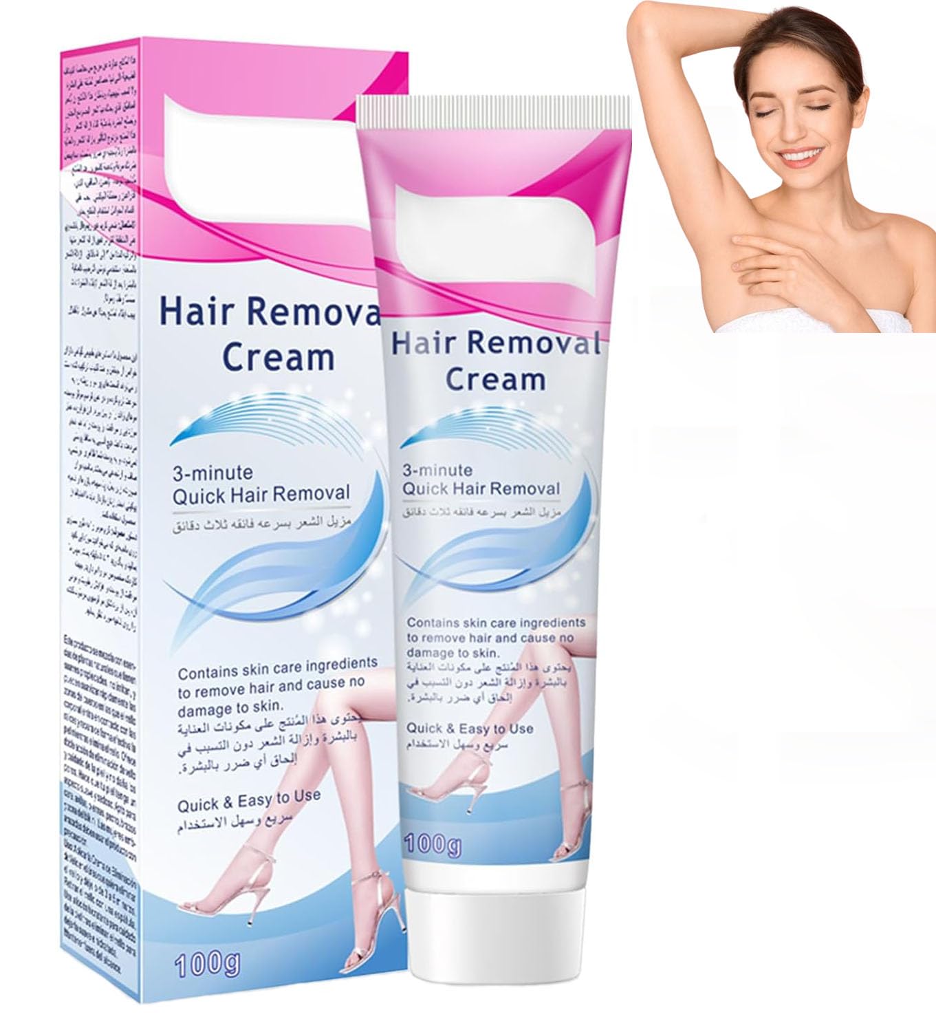 Crema Depilatoria,Crema Depilatoria Mujer Zonas Intimas Sin Dolor Seguro Suave y No Irritante,Crema Depilatoria Hombre Rápido y Efectivo para Pecho Espalda Brazos Piernas y Pieles Sensibles 100g Azul