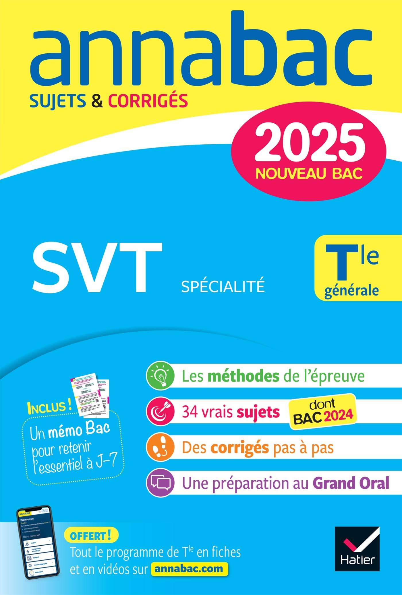 Annales du bac Annabac 2025 SVT Tle générale (spécialité): sujets corrigés & méthodes de l'épreuve de spécialité