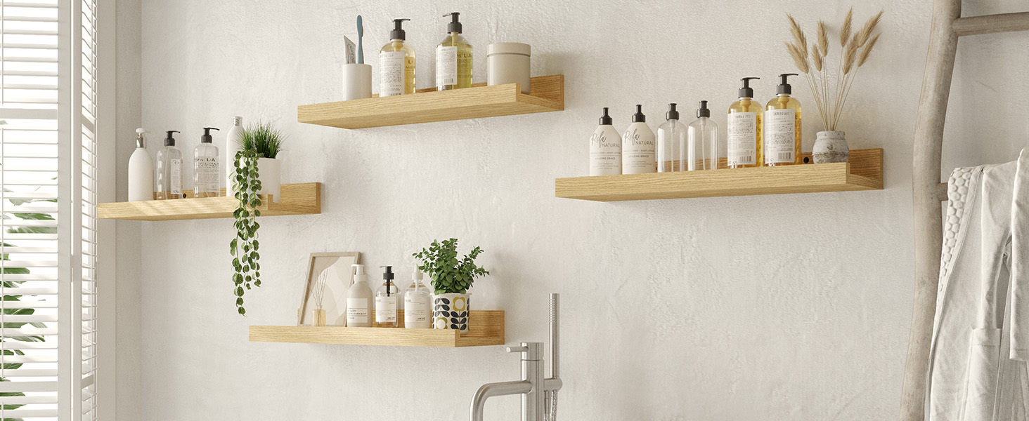 Mensole Galleggianti Bianche * - Stile Vintage Francese, Portaoggetti da Parete per Cucina e Bagno, Organizer Salvaspazio * per l'Arredamento di Appartamenti Nuovi