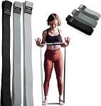 200cm Long Fabric Resistance Bands Set 3PCS– Non-Slip Bands for Pull-Up Assist, Pilates, Full Body Stretching, Home Gym & Physical Therapy