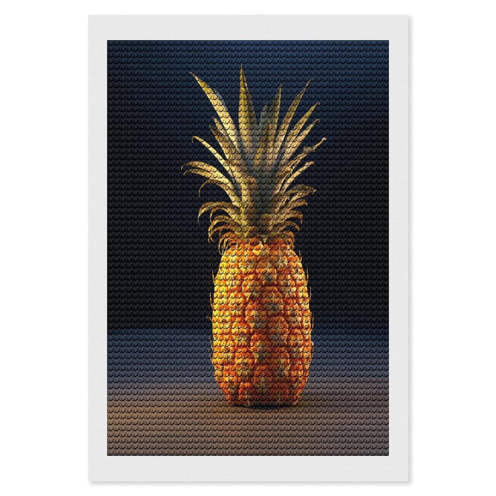JTREHY Pineapple Fruit Diamond Art Kits Personalized DIY Round Diamond Painting Kits for Beginner Full Drill Diamonds Dots Paintings for Adults Gem Art Crafts Home Decor