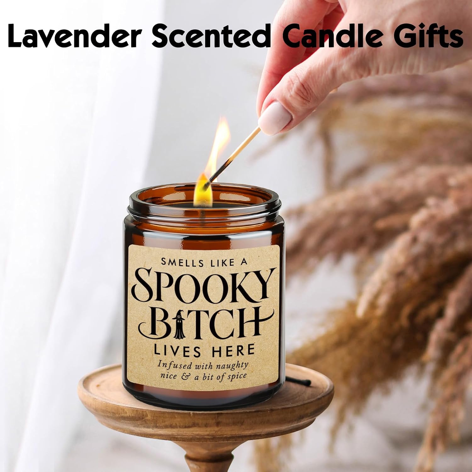 Indoor Halloween Decor, Scented Candle, Funny Spooky Quote Jar Candle